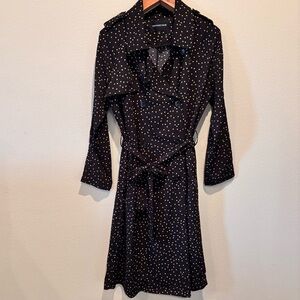 Trench Dress by Who What Wear, Large, Black Polka Dot, Chic Contemporary Modern